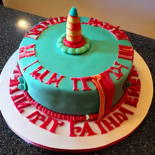 Image similar to photo of a birthday cake the size of a house