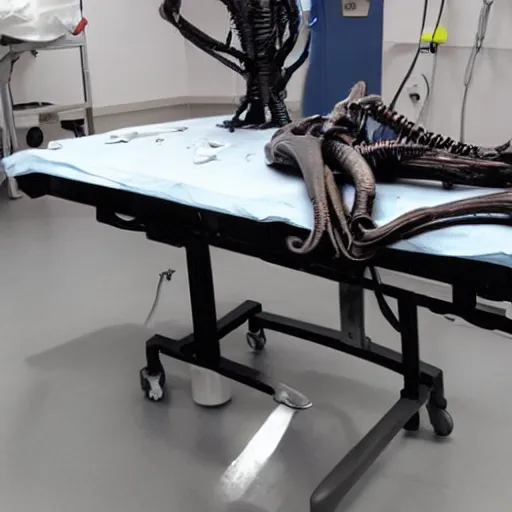 Image similar to xenomorph on a surgical table.