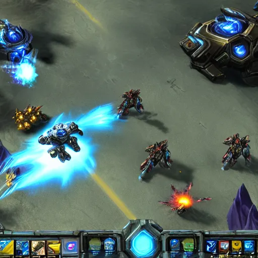 Prompt: screenshot of starcraft 2