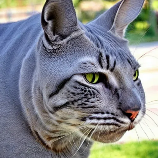 Image similar to hybrid between a cat and a rhinoceros