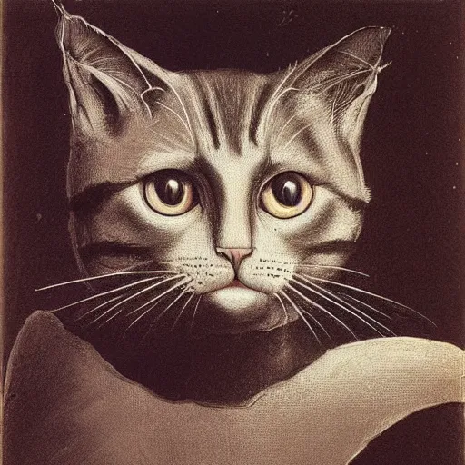 Image similar to cat by leonard da vinci