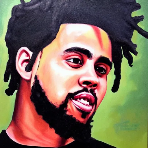 Image similar to oil painting of jcole