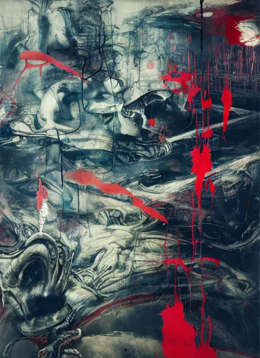 Image similar to alien landscape, a brutalist designed, gothic, rich deep colours, painted by francis bacon, adrian ghenie, james jean and petra cortright, part by gerhard richter, part by takato yamamoto. 8 k masterpiece