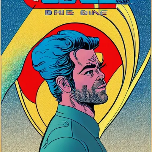 Image similar to chris pine retro minimalist portrait by jean giraud, moebius starwatcher comic, 8 k