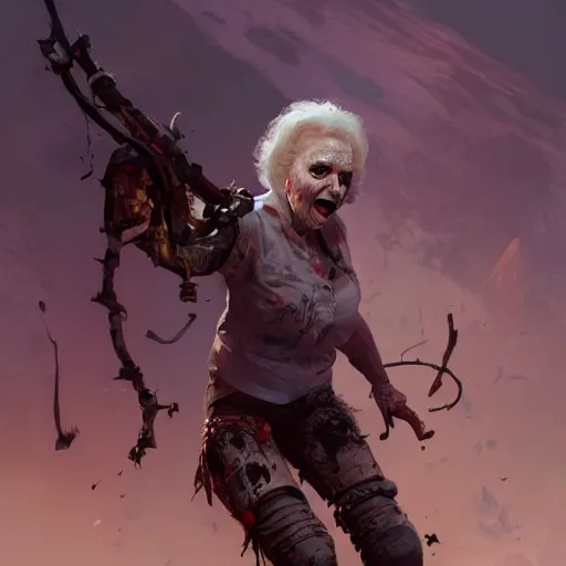 Image similar to zombie betty white geog darrow greg rutkowski