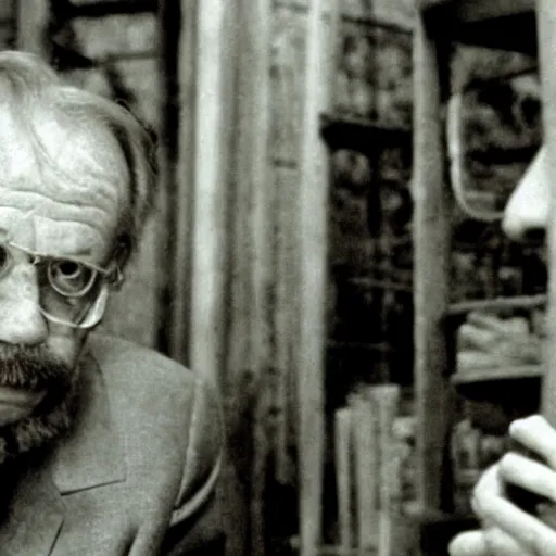 Image similar to vaclav havel on a still of jan svankmajer movie