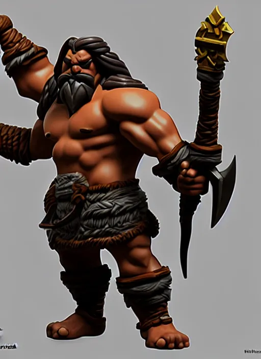 Prompt: barbarian, stylized stl fantasy miniature, 3 d render, activision blizzard style, michael vicente