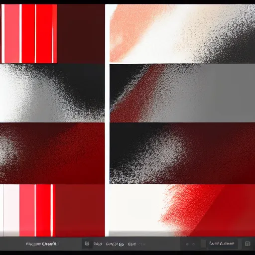 Image similar to vertical gradient of 3 colors: #ffffff #ff0000 #333333, nice gradient of white, red and black color, realistic color mix, photoshop gradient tool screenshot, color palette example, Art station, learn how to mix paint tutorial