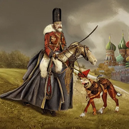 Image similar to Photo of Russian Tsar Nicholas 2 taking dragon from game of thrones on a lead as a dog, photorealism,