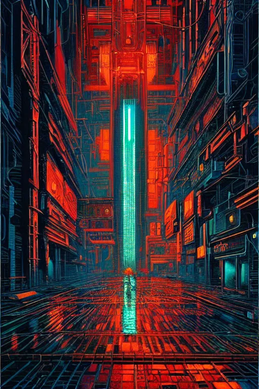 Image similar to beautiful cyberpunk acrylic painting, perfect lighting. professional design, intricate complexity, by dan mumford and by alberto giacometti, peter lindbergh, malevich, william stout