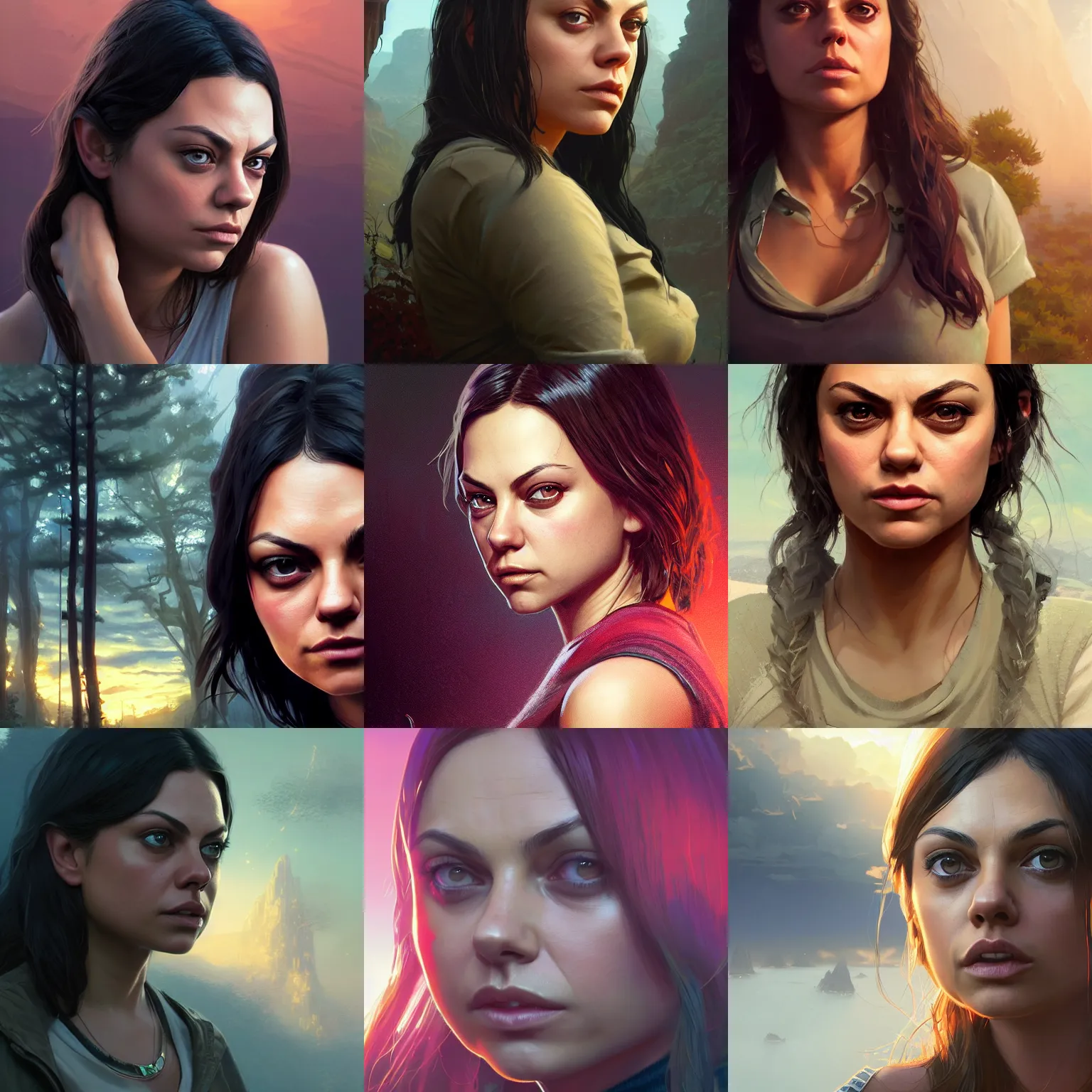 Prompt: highly detailed portrait mila kunis in gta v, stephen bliss, unreal engine, fantasy art by greg rutkowski, loish, rhads, ferdinand knab, makoto shinkai and lois van baarle, ilya kuvshinov, rossdraws, tom bagshaw, global illumination, radiant light, detailed and intricate environment