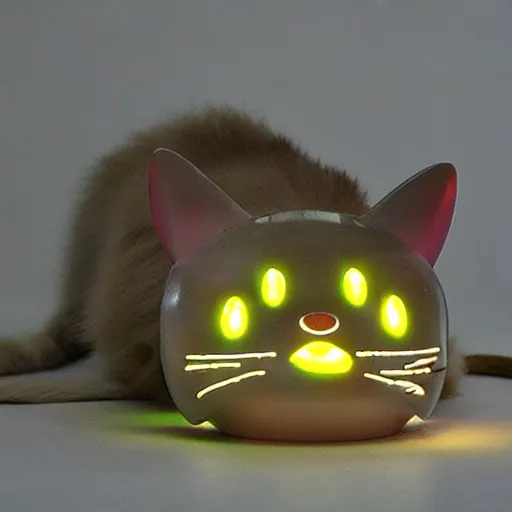 Prompt: glowing led cat