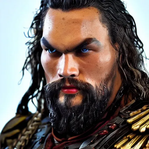 Prompt: jason momoa as jaghatai khan, 4 0 k, warhammer, 4 0 0 0 0 0, grimdark, stern, frowning, full body shot