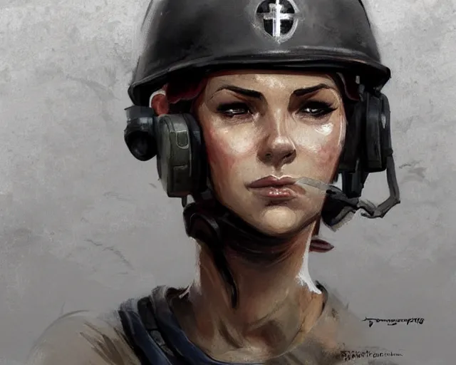 Prompt: portrait of a buff female ww ii soldier in team fortress 2 style, epic, tragic, dark fantasy art, fantasy, pretty, hd shot, digital portrait, beautiful, artstation, comic style, by artgerm, guy denning, jakub rozalski, magali villeneuve and charlie bowater