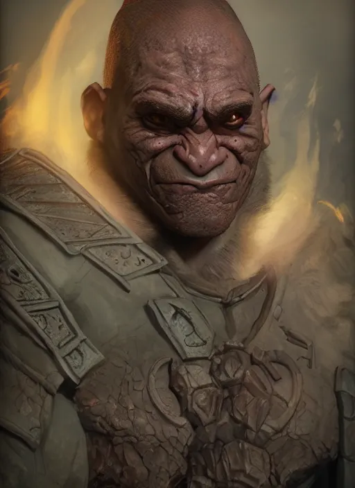 Prompt: A comic book style portrait painting of an orc cleric, unreal 5, DAZ, octane render, hypercomplex, ambient light, dynamic lighting, nvidia, vray