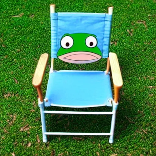 Image similar to cute frog themed chair, anime key art studio ghibli,