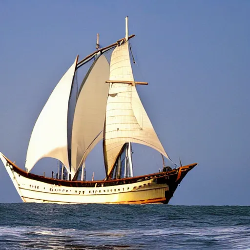 Image similar to sailing ship emerging from ocean