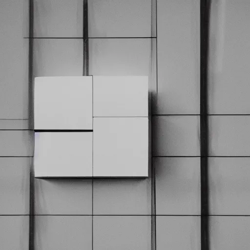 Prompt: a white cube on a reflective black surface