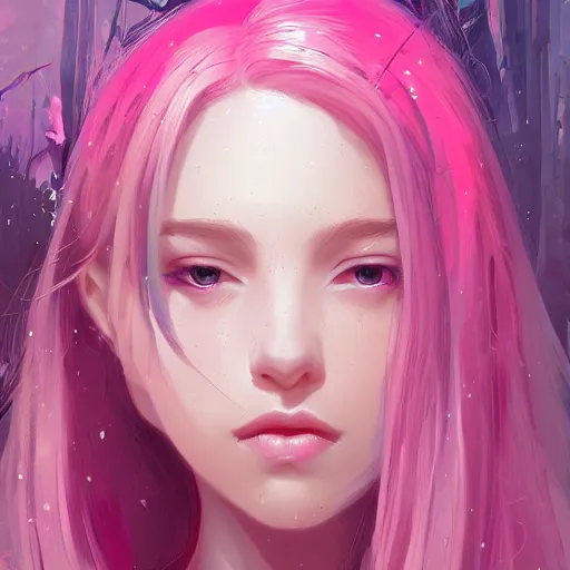 Image similar to teen girl, pink hair, gorgeous, amazing, elegant, intricate, highly detailed, digital painting, artstation, concept art, sharp focus, illustration, art by Ross tran