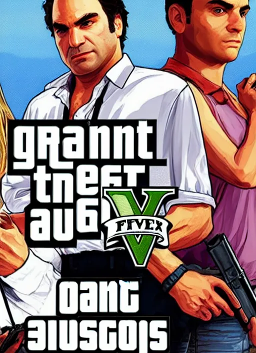 Image similar to a portrait of johnny galecki as gta 5 cover art