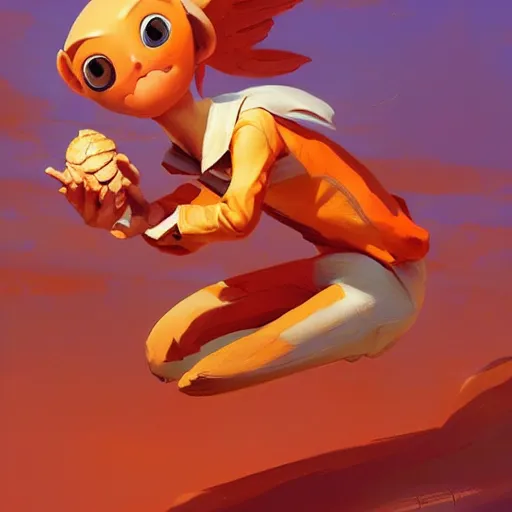 Image similar to peanut, peanut with wings, flying peanut, peanuts behance hd artstation by Jesper Ejsing, by RHADS, Makoto Shinkai and Lois van baarle, ilya kuvshinov, rossdraws