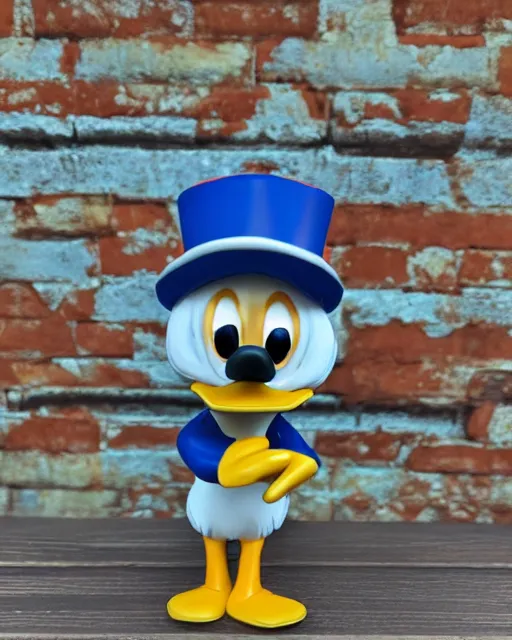 Image similar to donald duck Funko Pop. Photographic, photography