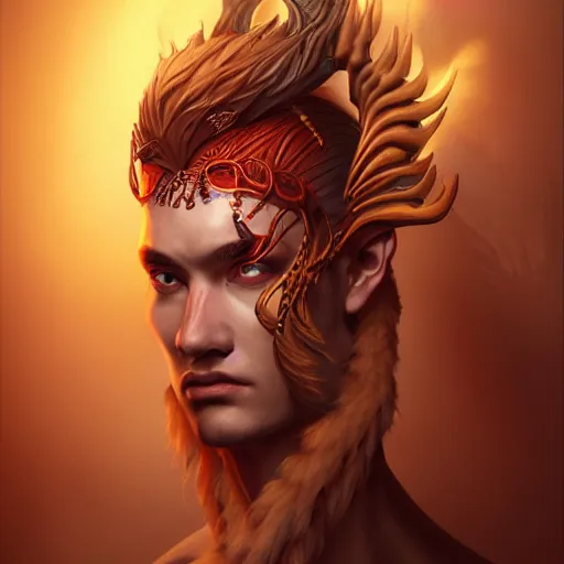 Image similar to Dramatic portraiture of Uuen, the Pictish god of stags, mixed media, trending on ArtStation, by Viktor Vasetnov and ArtGerm, luminism