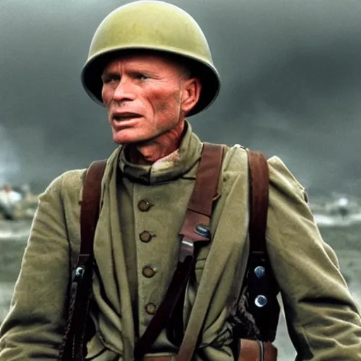 Prompt: Ed Harris starring in saving private Ryan