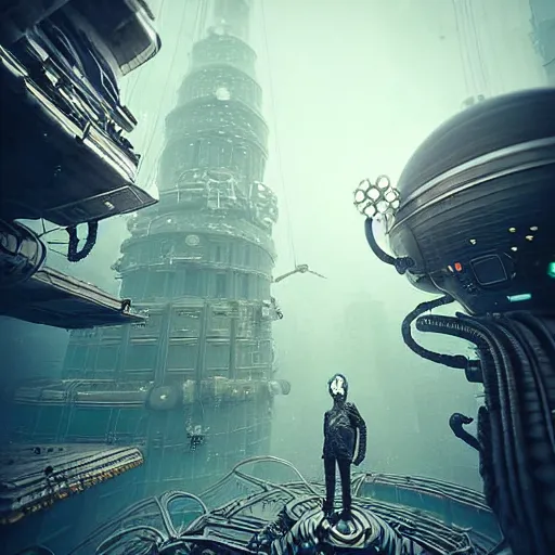 Prompt: Сyberpunk style selfie in a crowded city on another planet, Neo Norilsk, sci-fi, fantasy, intricate, very very beautiful, elegant, highly detailed, smooth, Unreal Engine 5, sharp focus, by Evgeny Zubkov, by Marat Zakirov, trending on Behance