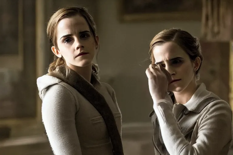 Prompt: emma watson, movie still, sharp focus, cinematic Christopher nolan film