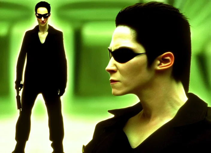 Prompt: neo as a furry fursona fursuit, the matrix, film still, high quality, hd, 4 k