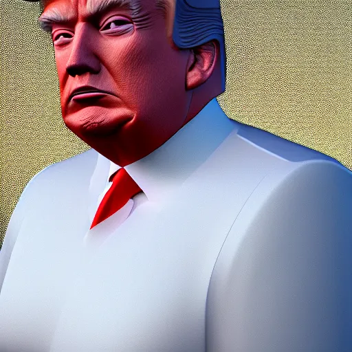 Image similar to trump, low - poly 3 d model, rendered in blender