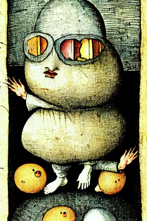 Image similar to hieronymus bosch illustration of humpty dumpty