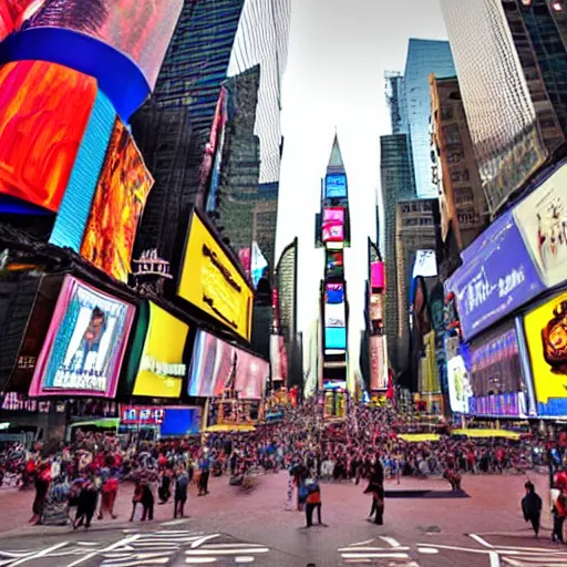 Image similar to a gigantic roman temple in times square