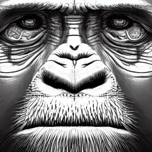 Image similar to Very funny Joe monkey Emma Watson looking like an old monkey, monkey, monkey,gorilla, chimpanzee, colorful painting on grey scale face, powerful , magic, thunders, dramatic lighting, intricate, wild, highly detailed, digital painting, artstation, concept art, smooth, sharp focus, illustration, art by artgerm and greg rutkowski and alphonse mucha, footage