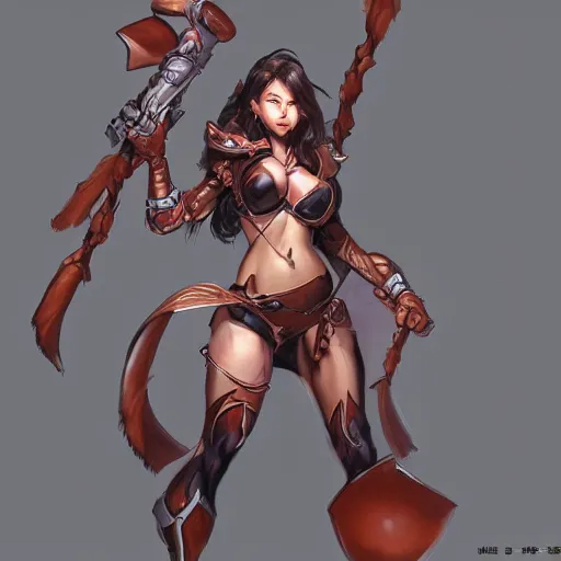 Prompt: a Hyung tae Kim concept art of female character on a render by the artist Hyung tae Kim , Jiyun Chae, Joe Madureira, trending on Artstation Hyung tae Kim, artbook,