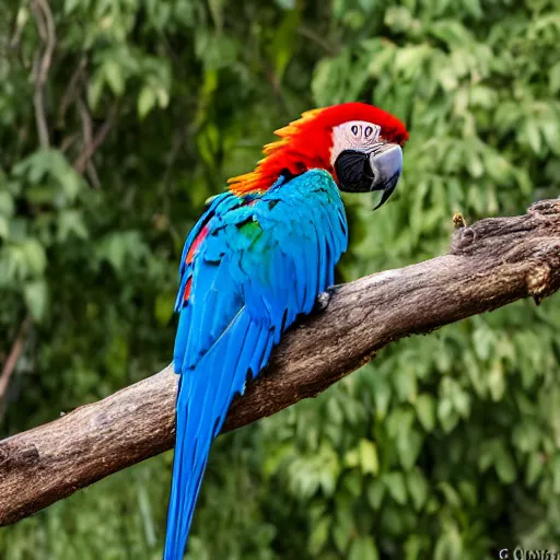 Prompt: red throated macaw