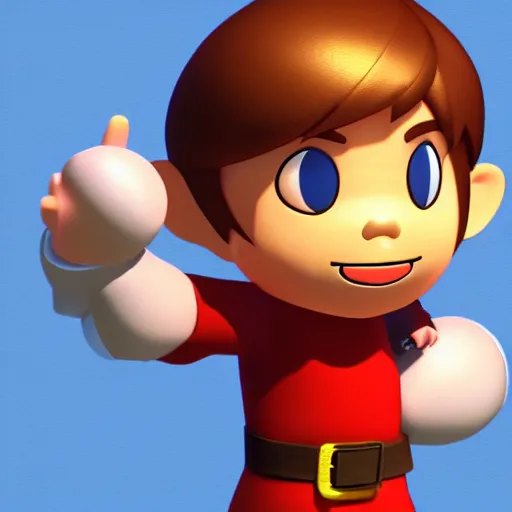 Image similar to villager from super smash bros, digital art, detailed, unreal engine 5, high quality, 4k