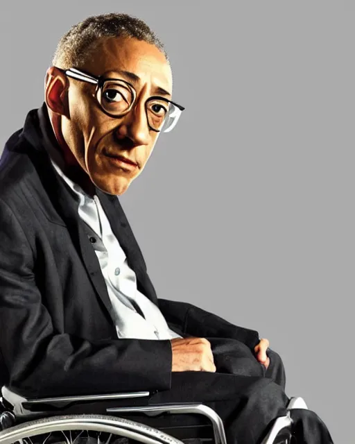 Prompt: Giancarlo Esposito as professor Charles Xavier from X-Men (2000), realistic portrait, full body, wheelchair