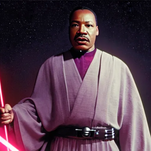 Image similar to martin luther king as mace windu in star wars episode 3, 8k resolution, full HD, cinematic lighting, award winning, anatomically correct