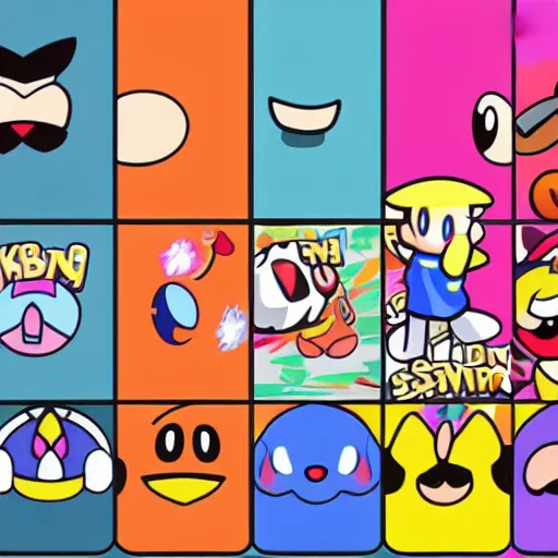 Prompt: Kirby, villager from animal crossing, super smash bros, video game cover, Nintendo switch, high quality, nintendo style, video game