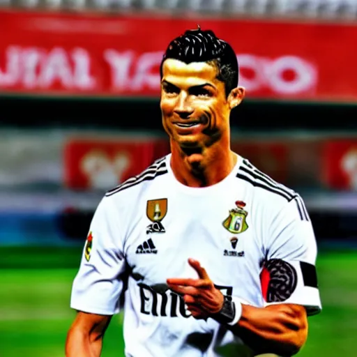 Prompt: Cristiano Ronaldo in a Flamengo soccer jersey