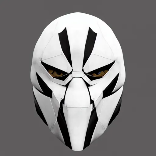 Prompt: very symmetrical!! ninja mask concept asset art from video game, by miguel angel martinez monje, by vitaly bulgarov, by yoji shinkawa, by joss nizzi, by shoji kawamori, horizon zero dawn, konami, mecha, deviantart, artstation, marmoset toolbag render, unreal engine