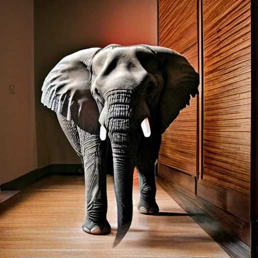 Image similar to elephant in a livingroom