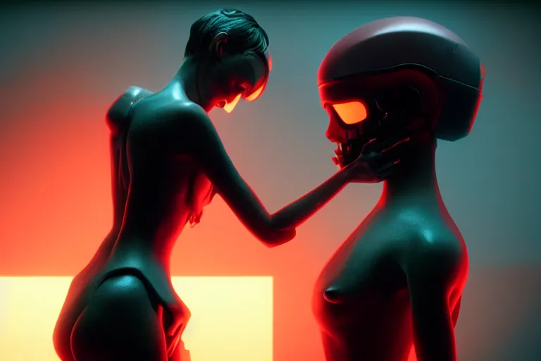 Image similar to vfx film, love death and robots, flat color profile low - key lighting award winning photography arri alexa cinematography, hyper real photorealistic cinematic, atmospheric cool colorgrade