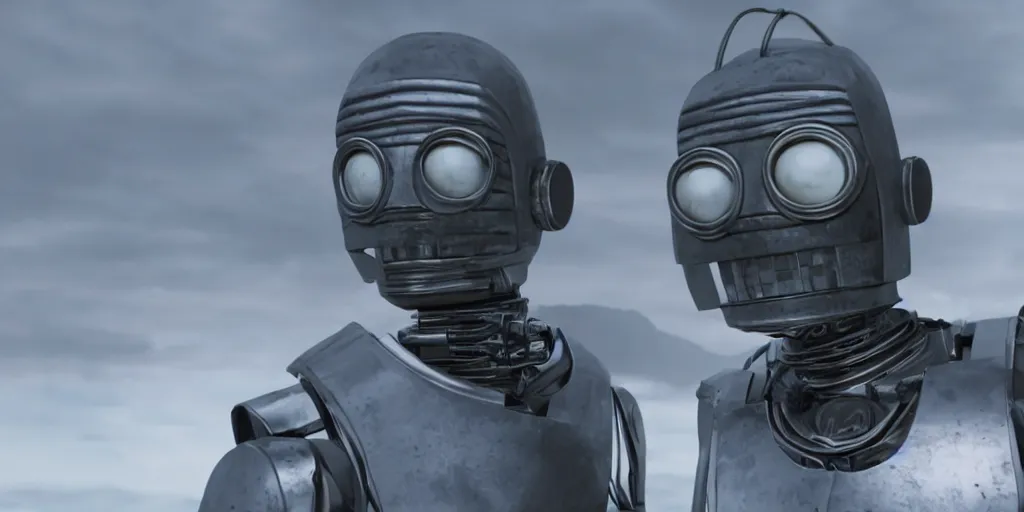 Image similar to bender in a live action movie, 3 d rendered, 3 d rendering, dramatic lighting, unreal engine