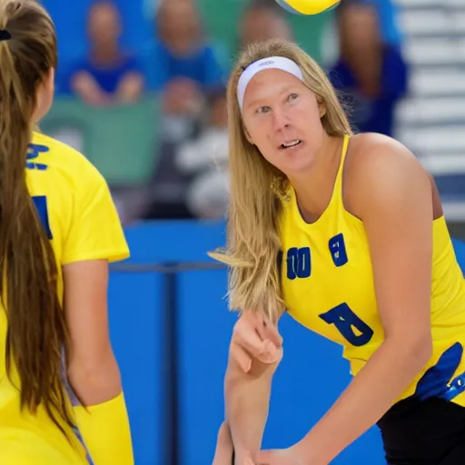 Image similar to two swedish girls playing volleyball