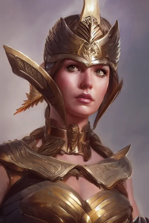 Image similar to amazon valkyrie athena, d & d, fantasy, portrait, highly detailed, headshot, digital painting, trending on artstation, concept art, sharp focus, illustration, art by artgerm and greg rutkowski and magali villeneuve