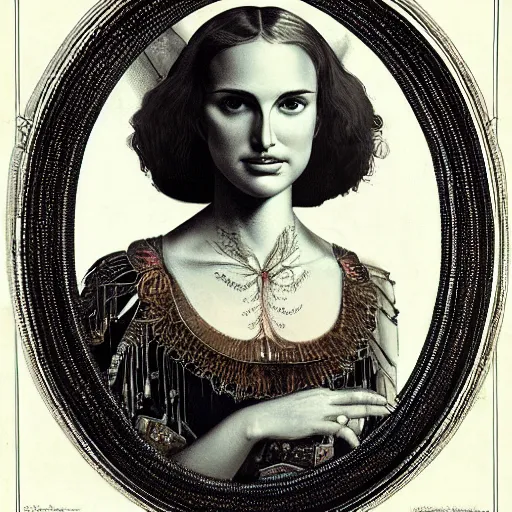 Prompt: portrait of natalie portman by ernst haeckel