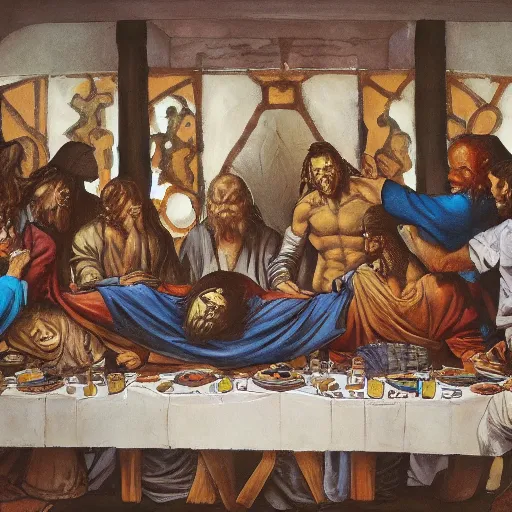 Image similar to The Last Supper by Simon Bisley